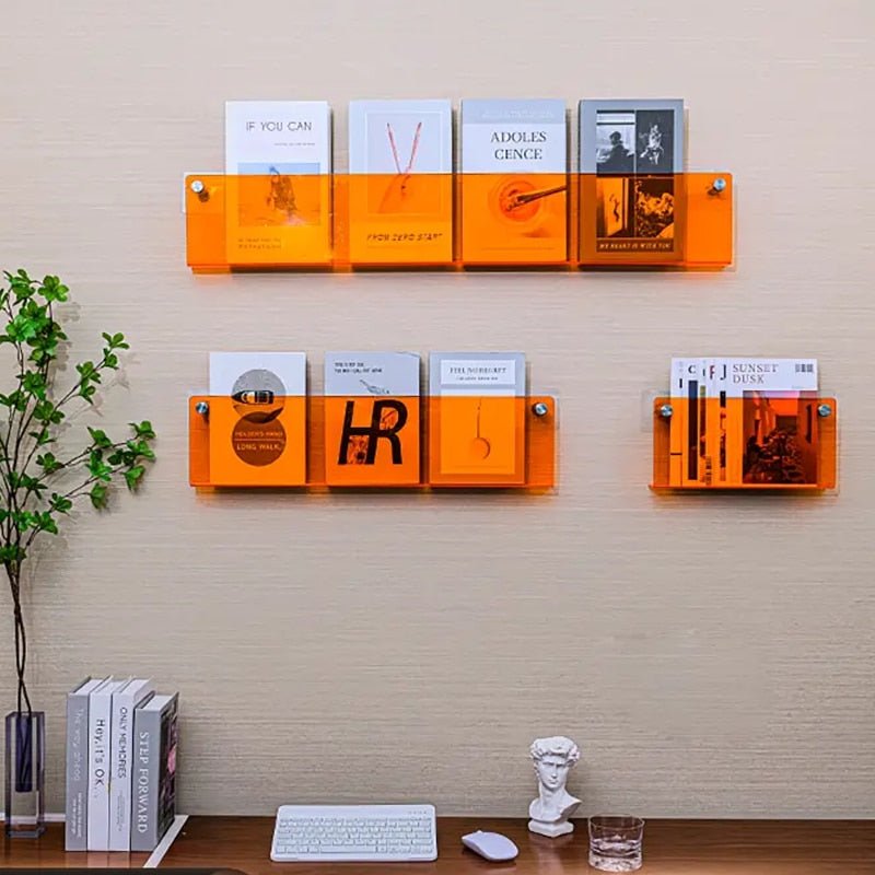 Acrylic Wall Mounted 'Floating' Magazine Holder - The House Of BLOC