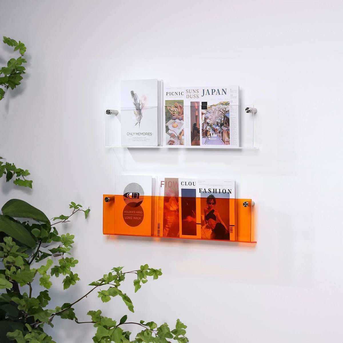 Acrylic Wall Mounted 'Floating' Magazine Holder - The House Of BLOC