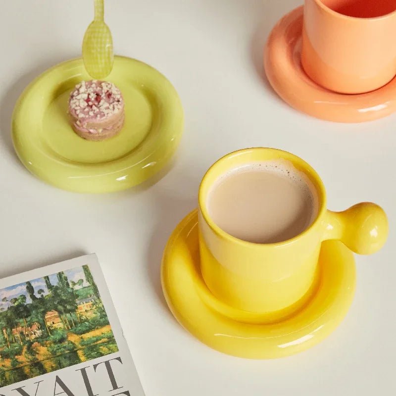 Bold Ceramic Coffee Mug & Saucer Set - The House Of BLOC