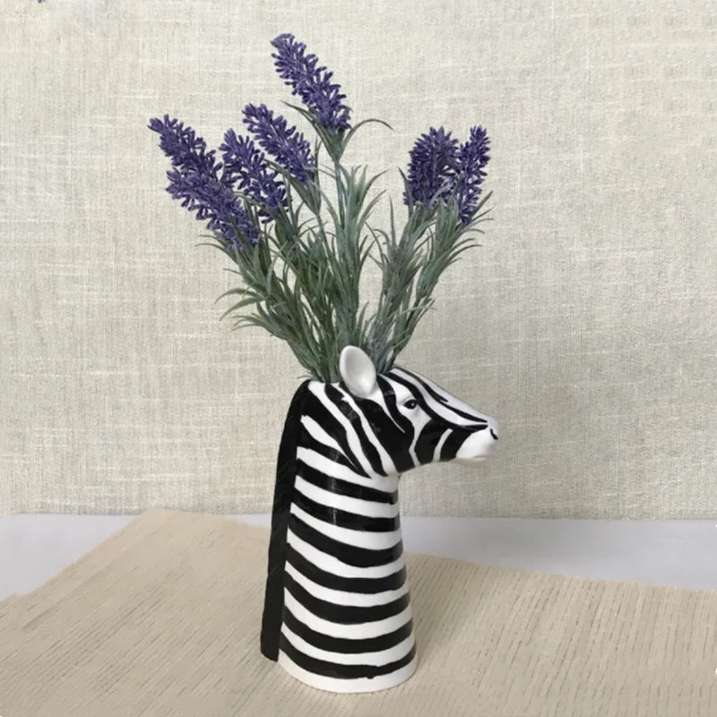 Ceramic Black and White Zebra Vase - The House Of BLOC