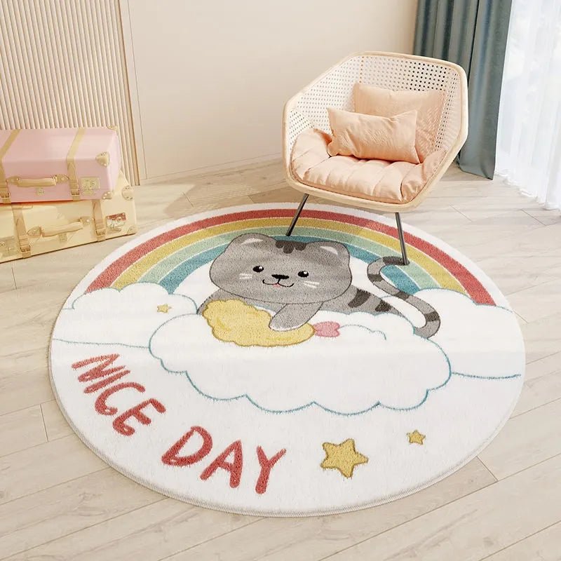 Children's Round Cartoon Bedroom Rug - The House Of BLOC