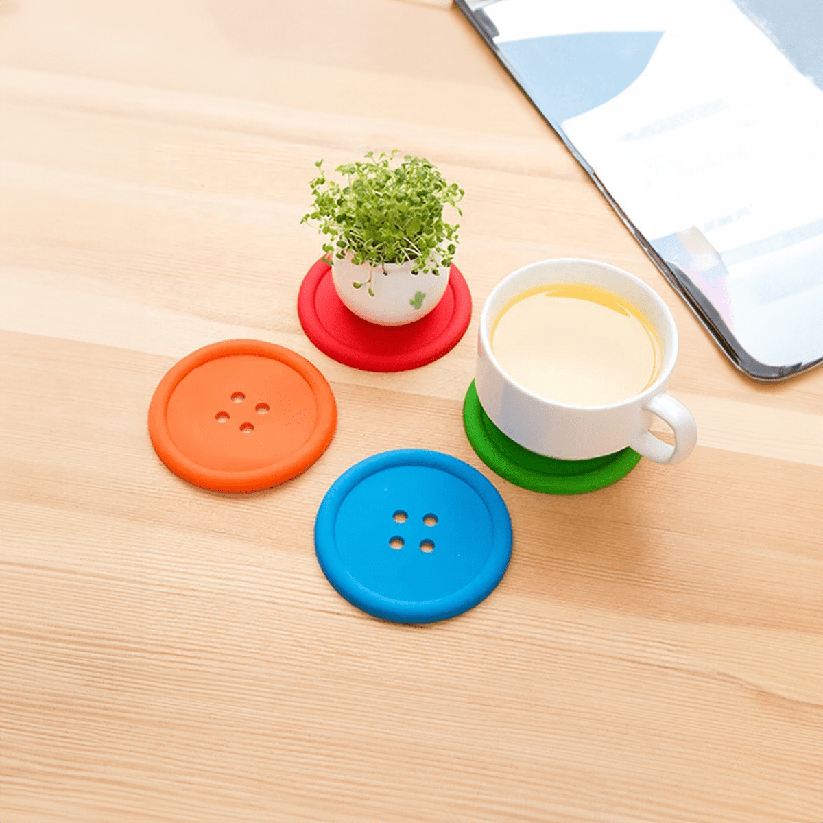 Colourful Button Design Coaster - The House Of BLOC