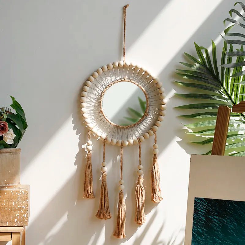 Decorative Boho Style Macrame Wall Mirror - The House Of BLOC