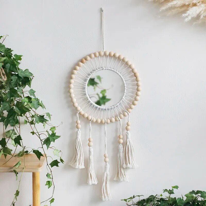 Decorative Boho Style Macrame Wall Mirror - The House Of BLOC