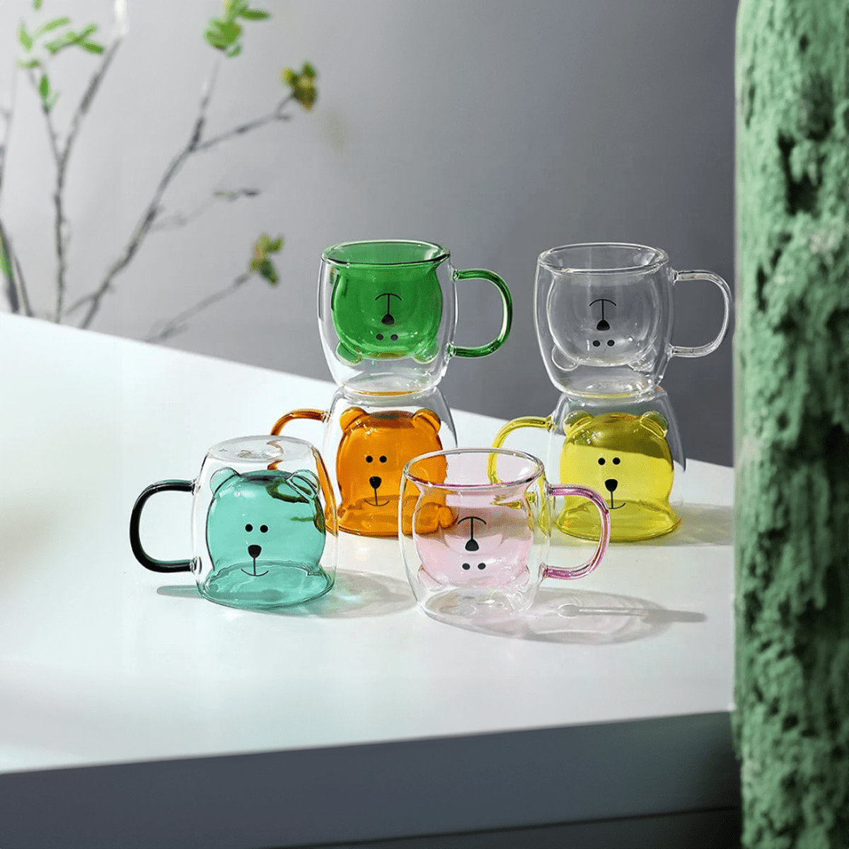 Double Wall Teddy Bear Glass Mug - The House Of BLOC