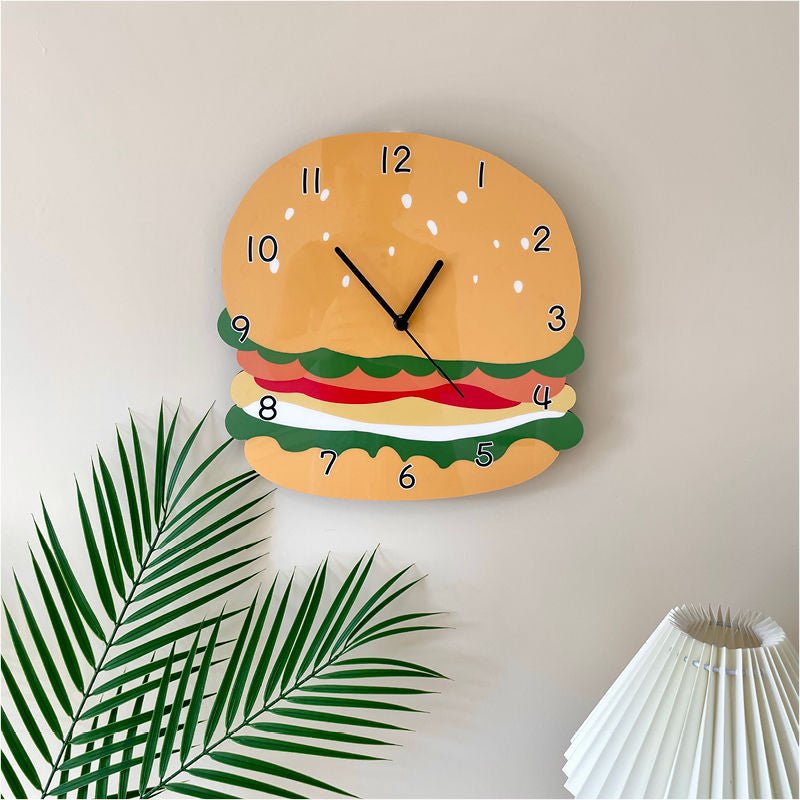 'Hamburger' Shaped Cartoon Silent Wall Clock - The House Of BLOC