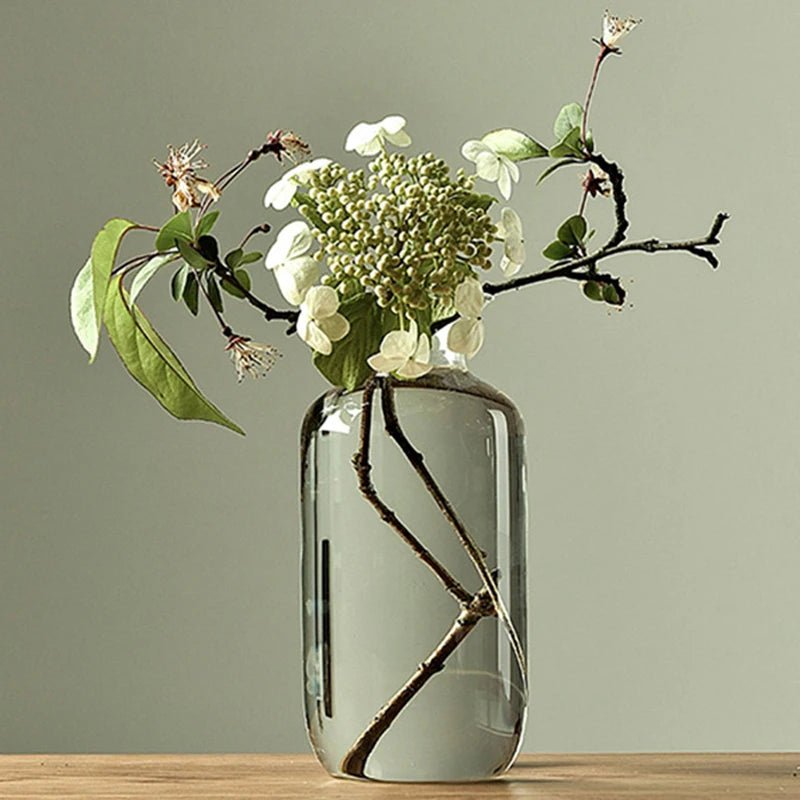 Japanese Zen Inspired Transparent Glass Vase - The House Of BLOC