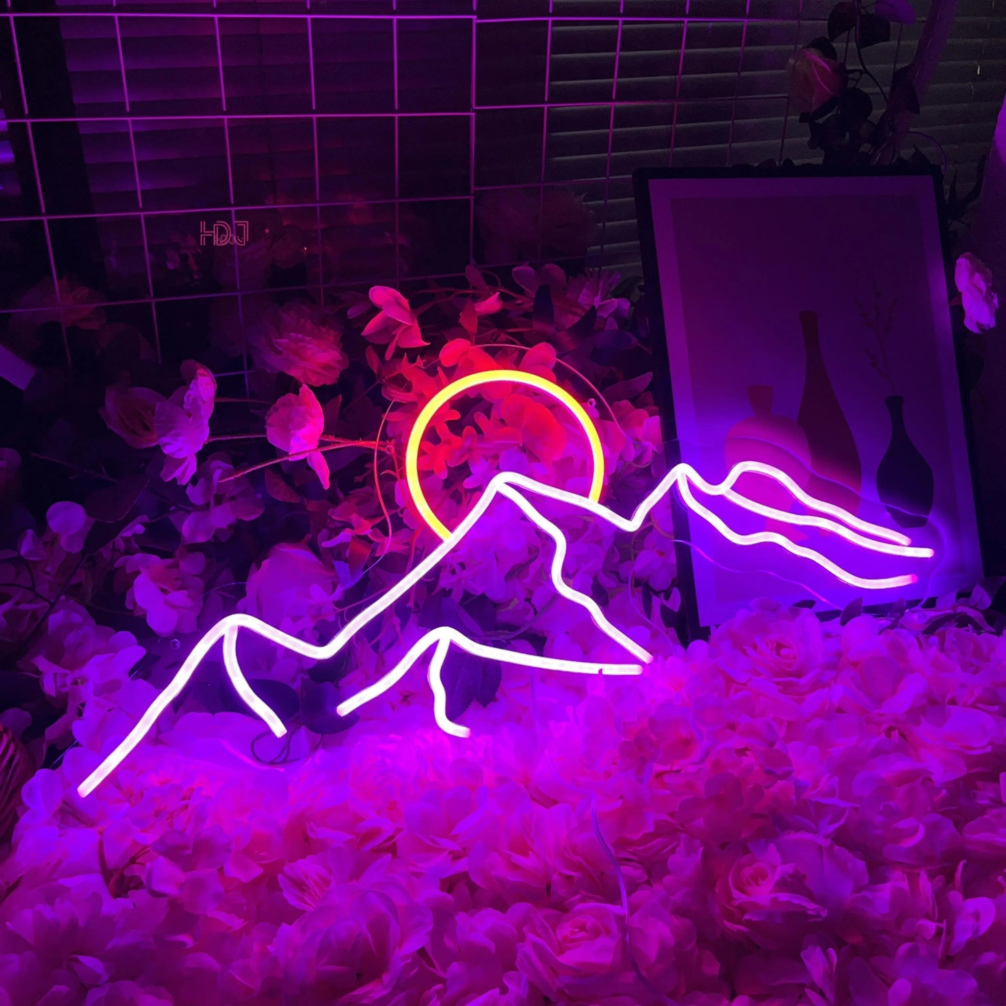 LED Mountain & Sun Neon Light Sign - The House Of BLOC