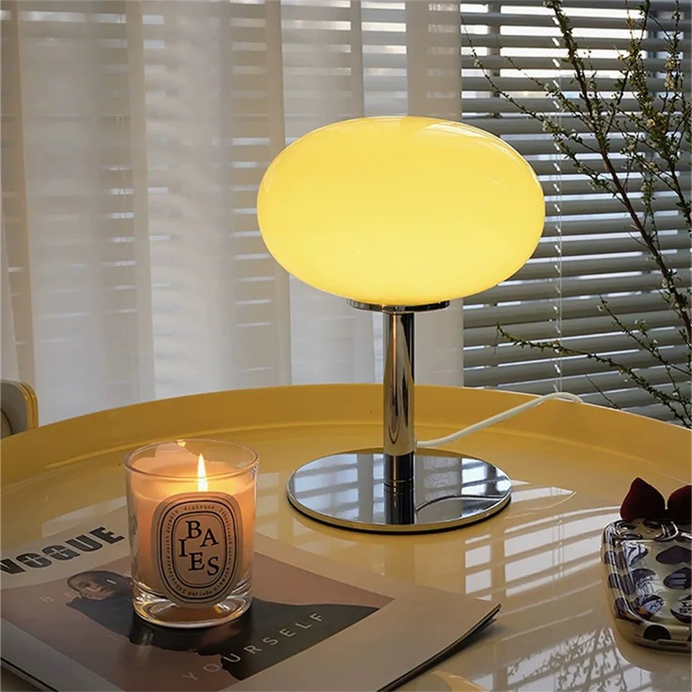 Lollipop Cream Glass Table Lamp - The House Of BLOC