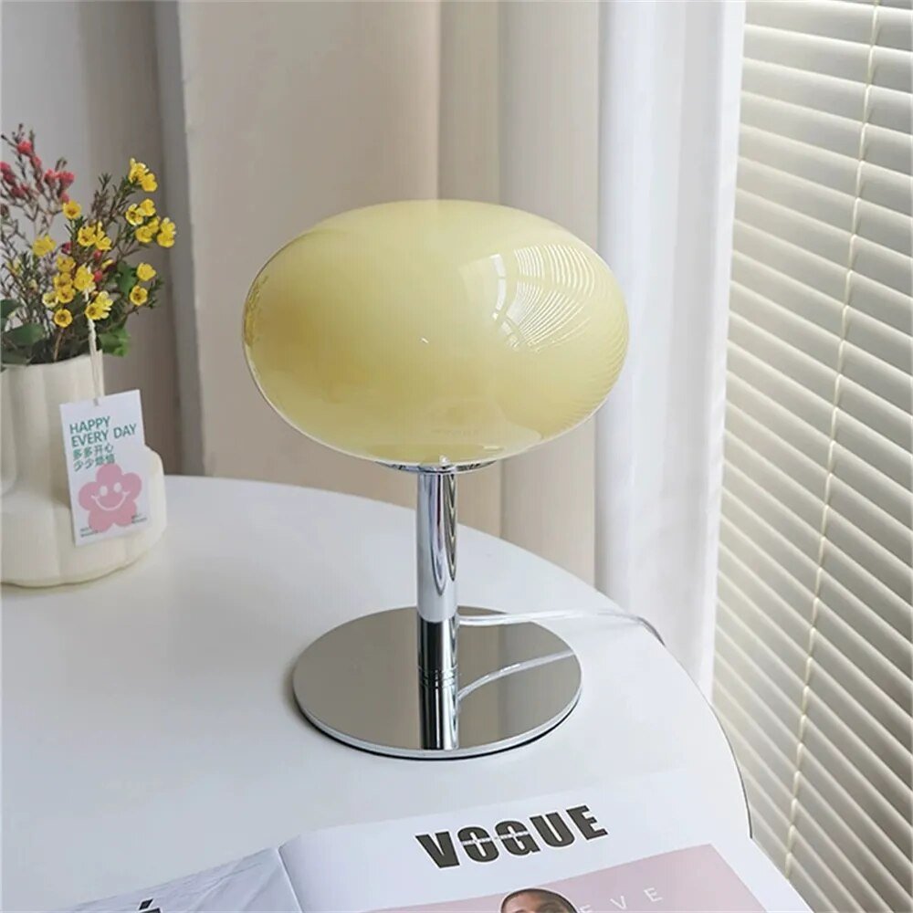 Lollipop Cream Glass Table Lamp - The House Of BLOC