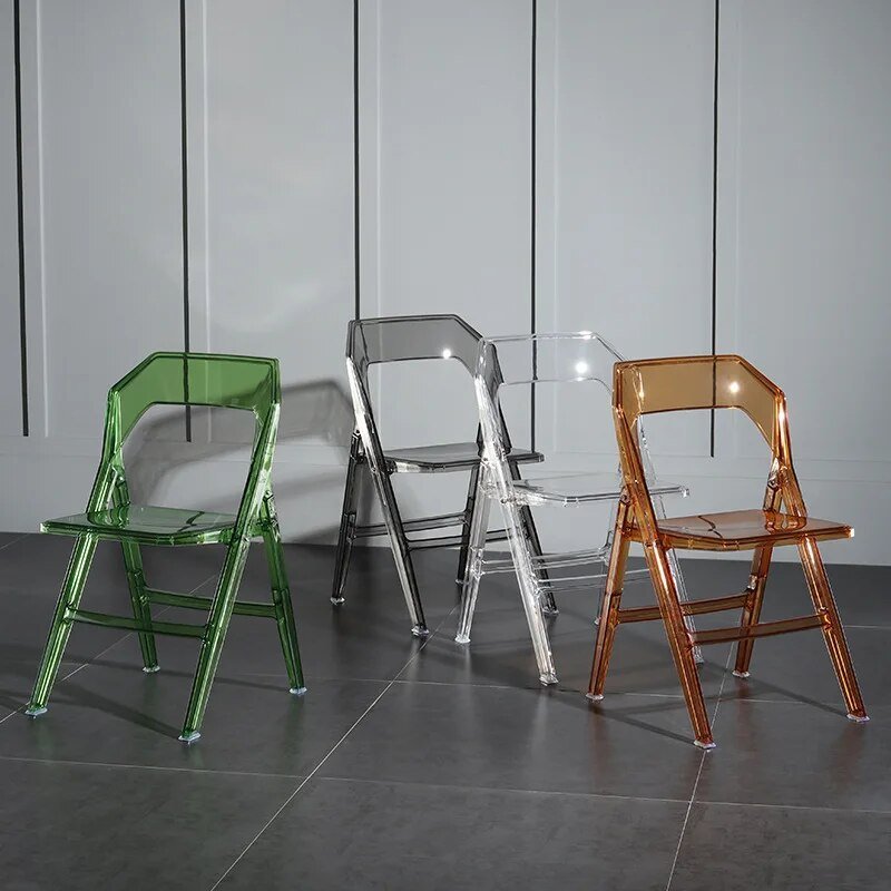 Minimalist Transparent Folding Dining Chairs - The House Of BLOC