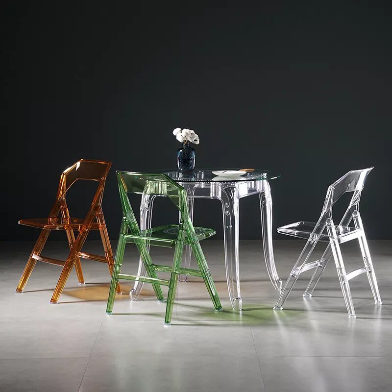 Minimalist Transparent Folding Dining Chairs - The House Of BLOC