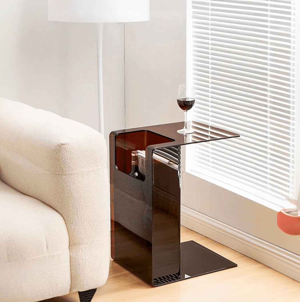 Modern Style Transparent Sofa Side Table - The House Of BLOC