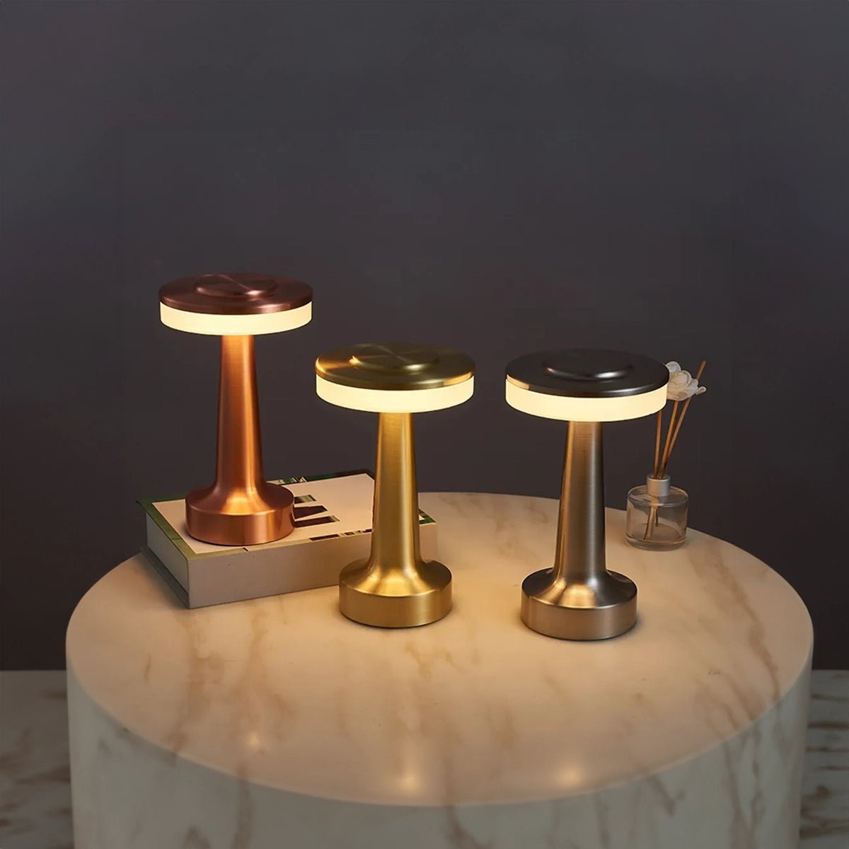 Rechargeable LED Metallic Table Lamp - The House Of BLOC