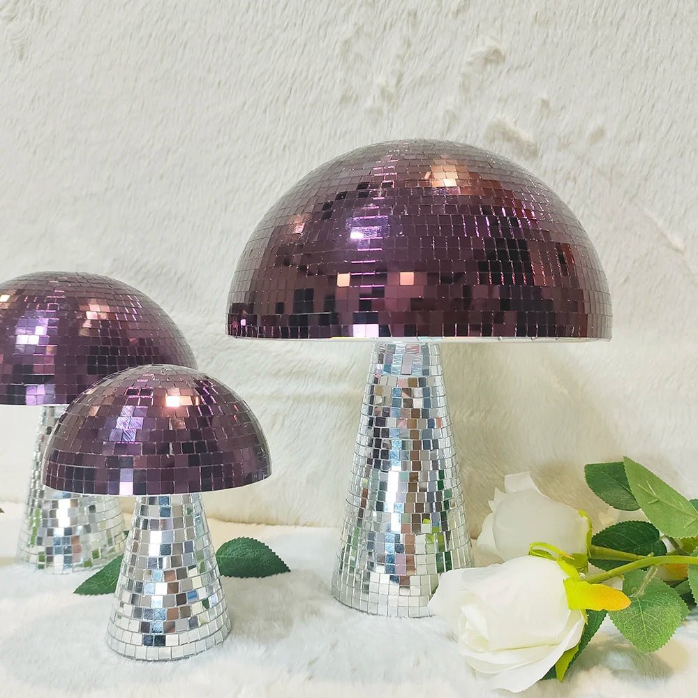 Retro Purple Mushroom Disco Mirror Ball - The House Of BLOC