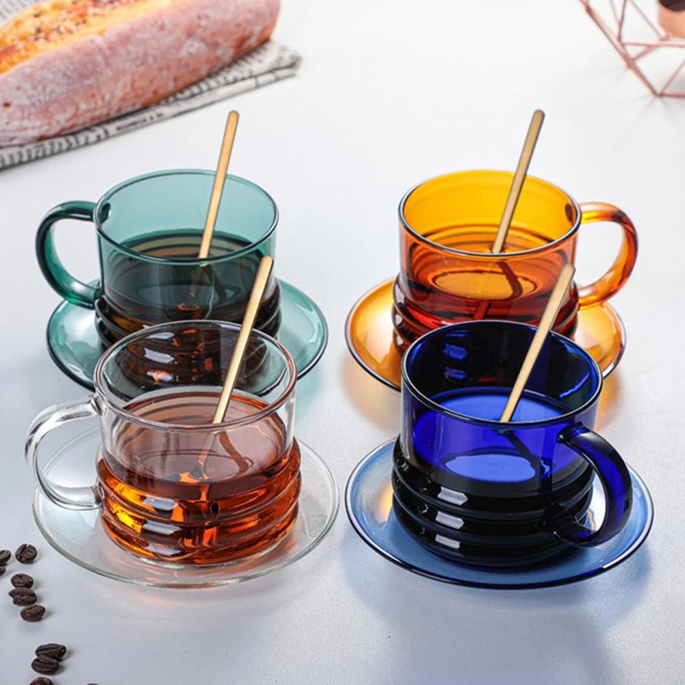 Ribbed Bottom Solid Colour Glass Mug - The House Of BLOC