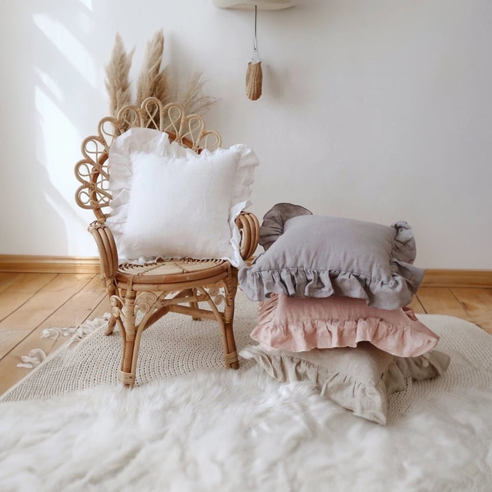 Soft Linen Ruffle Cushion Cover - The House Of BLOC