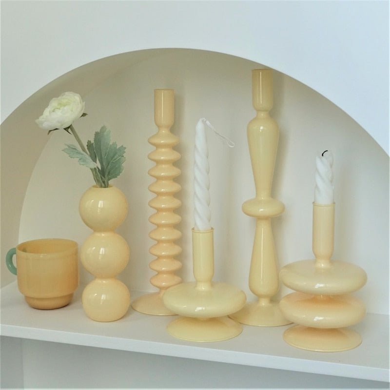 Stylish Ivory Coloured Candle Holders - The House Of BLOC