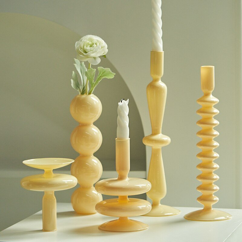 Stylish Ivory Coloured Candle Holders - The House Of BLOC