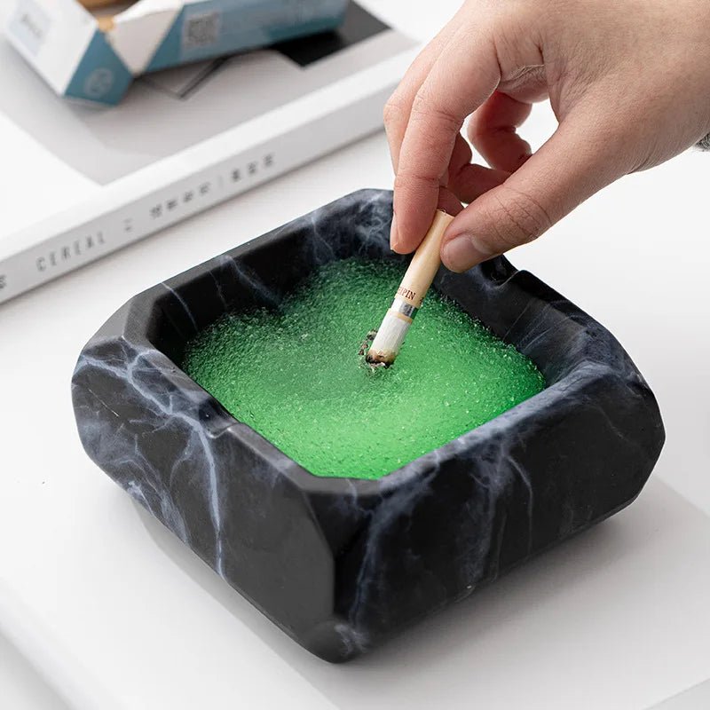 Textured Marble Effect Ceramic Ashtray - The House Of BLOC