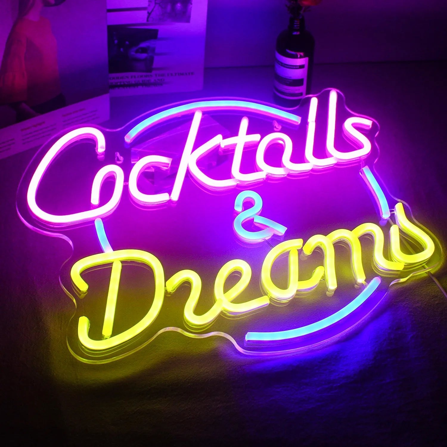 Vibrant Cocktails & Beer LED Neon Wall Sign - The House Of BLOC