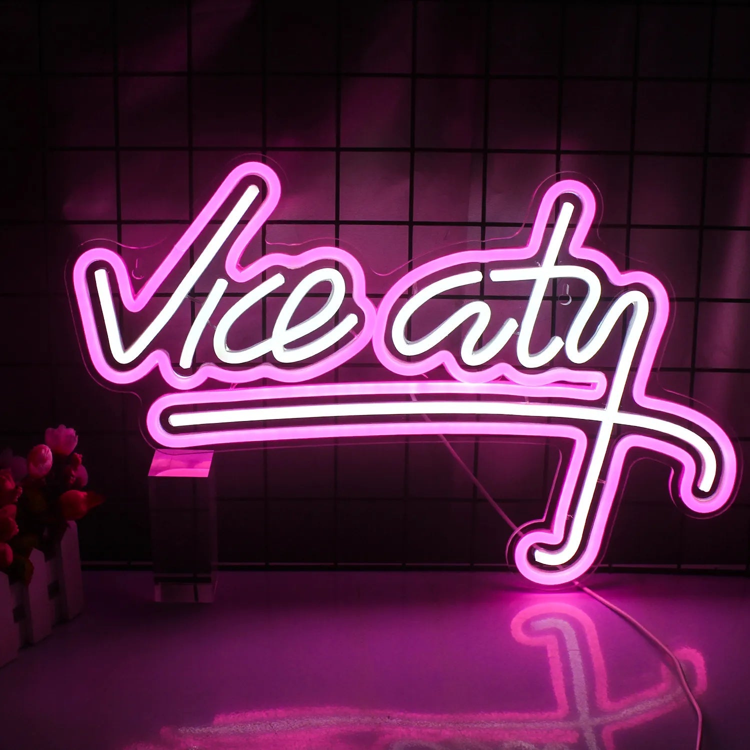 Vice City Pink LED Neon Sign - The House Of BLOC