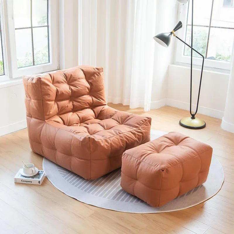 Waffle Fabric Lazy Sofa Bean Bag Chair - The House Of BLOC