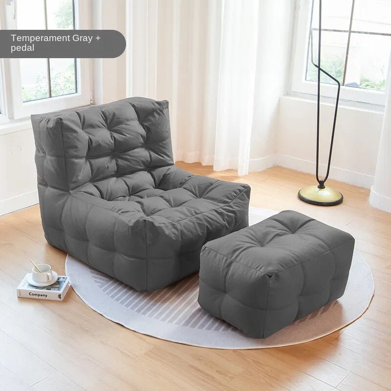 Waffle Fabric Lazy Sofa Bean Bag Chair - The House Of BLOC